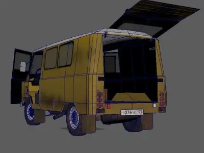  car ZUK  lowpoly  Low-poly 3D model