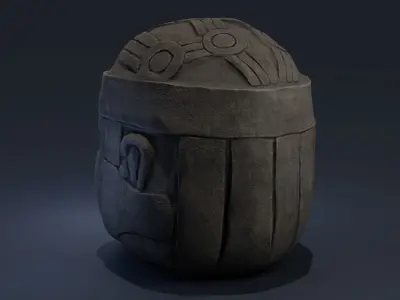 Olmec Statue Low-poly 3D model