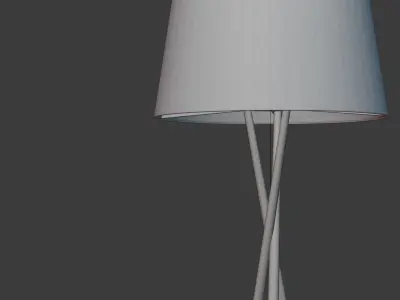 Wooden Tripod Floor Lamp 3D model