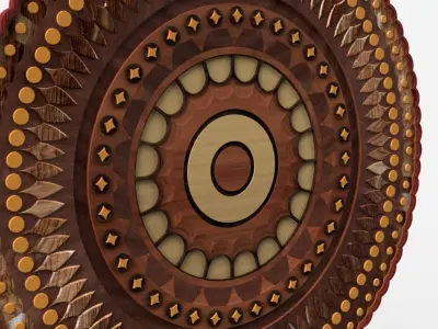 Mandala 2 wooden made Free 3D model