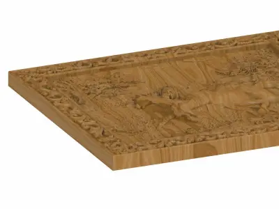Carved panel painting STL 3D model shop
