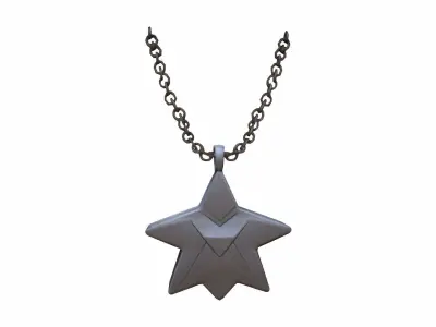 3d Render Gold And Diamond  Silver Necklace Jewellers 3D model