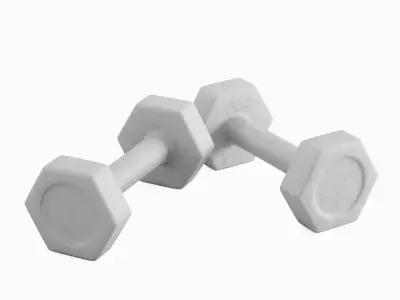 Small Rubber Dumbbell 02  3D model