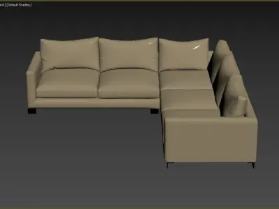 Sofa Zara Corner unit large  left hand facing extra deep 3D model