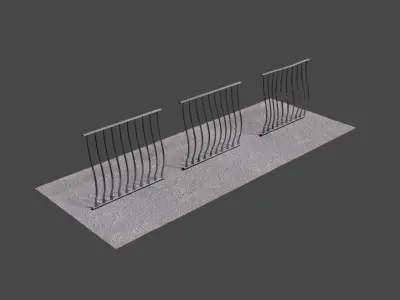Fences Pack Low-poly 3D model