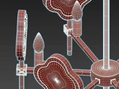 elvira chandelier with gold accents 3D model