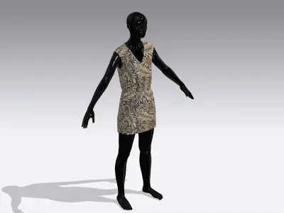 Woman Cloth Dress Low-poly 3D model