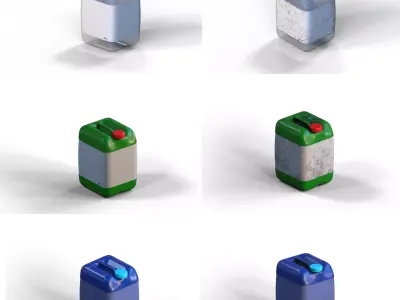Canister Industrial Carafe 25 Liters Pack 6 Low-poly 3D model