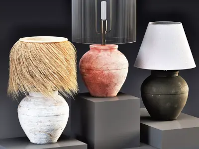 Table lamp-set 01 3D model