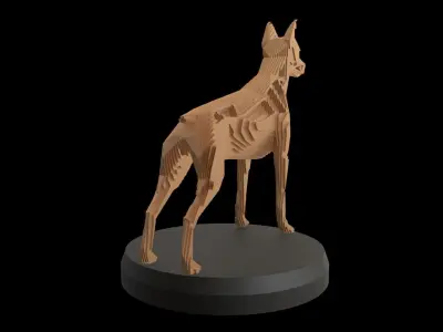 Parametric V Doberman Pinscher Low-poly 3D model