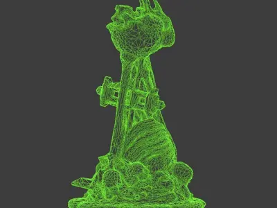 Skull Bishop chess piece 3D print model