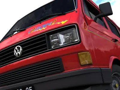 VOLKSWAGEN TRANSPORTER CAMPING WESTFALIA CALIFORNIA  LT 1987 3D model
