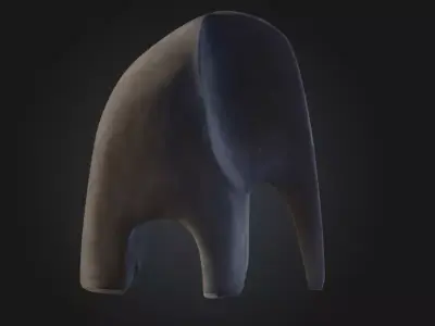 Stone Elephant Figurine Low-poly 3D model