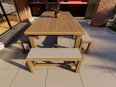 Wooden table Free 3D model