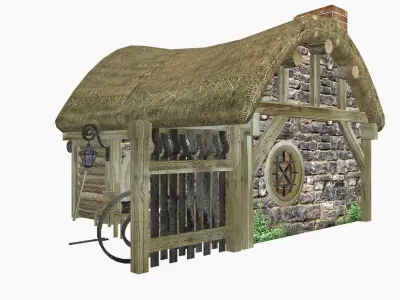 Medieval Blacksmith Low-poly Free low-poly 3D model