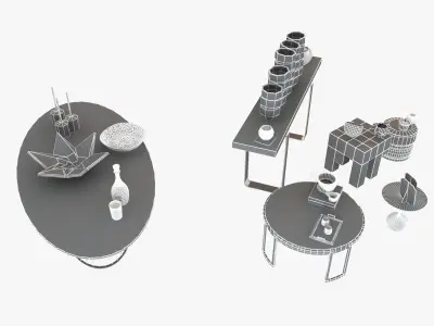 Living Room Decorative Set 3D model
