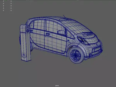 Electric Car Low-poly 3D model by CGSTALL