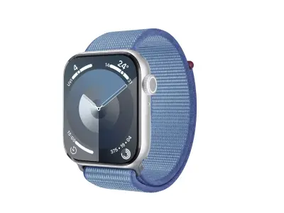 Apple Watch Series 9 Sport Loop Winter Blue Low-poly 3D model
