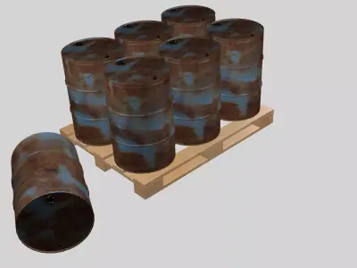 Steel barrel Free 3D model