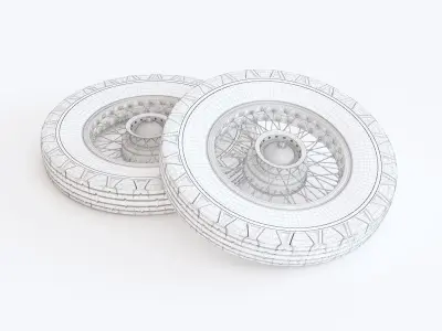 Antique car wheel 3D model