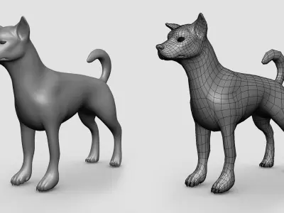 StreetDog Basemesh Low-poly 3D model