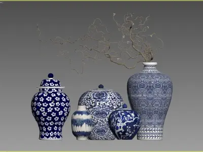 Vases Set 03 3D model