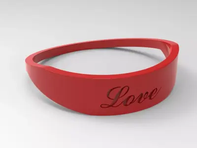 Love Ring Female Red 3D print model