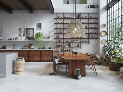 Boho Design Interior Scene for Cinema 4D and Octane Render 3D model