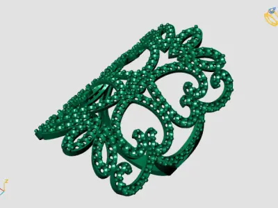 Vintage Womens Diamond Ring Women Rings 3dmodels 3D print model 3D print model 23