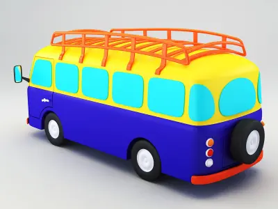 Toy Retro Bus 3D model