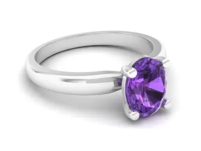 AV 400 Ladies Solitaire Bridal Engagement Ring 3D print model