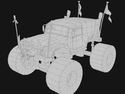 Grave Digger - Low Poly 3D Car Model Low-poly 3D model