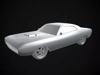 Dodge Charger 68 Low-poly 3D model