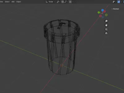 Skewed Trash Bin Free low-poly 3D model