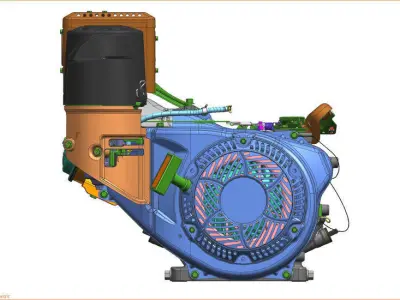 Motor Kohler CH440 Baja SAE Low-poly 3D model