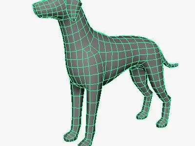 Low Poly Dalmatian dog Low-poly 3D model