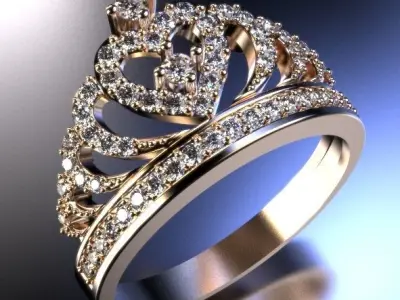 Crown ring Silver Gold  Print 3D print model