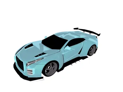 Super sports police car 3D model