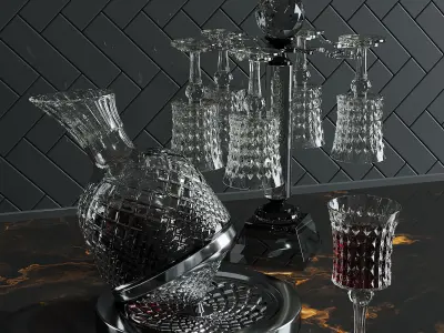 Luxury rotating wine decanter 3D model