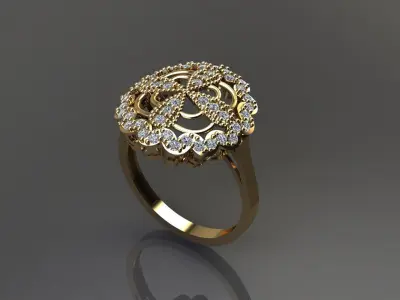 STL 3DM Women Ring Womens Ring Diamonds With Stone Model 3D print model