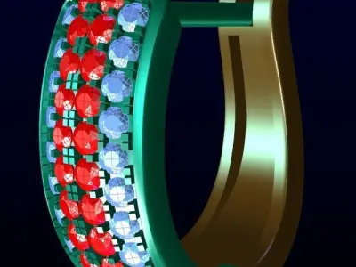 English Lock Earring 4 3D print model