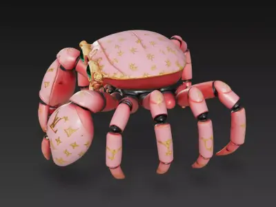 Emerald Mecha Crab - Fashion Robotic Sculpture 3D Model 3D print model