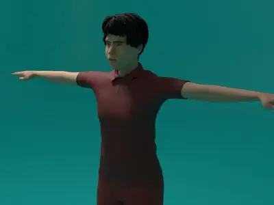 Tennis Player Man Low-poly 3D model purchase