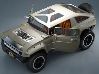 Car 4x4 Vehicle with openable Doors and detachable Roof 3D model