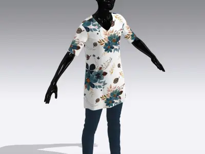 Female Cloth Dress Low-poly 3D model