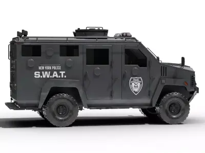 Swat Truck Low-poly 3D model