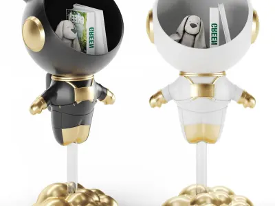 Astronaut Side Table Floor Figurine Low-poly 3D model