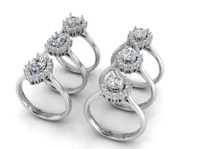 Cluster Rings Collection 3D print model