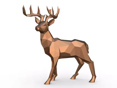 deer low poly 3D print model