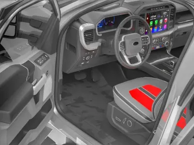 Generic Pickup 2024 Whit Interior Low-poly 3D model